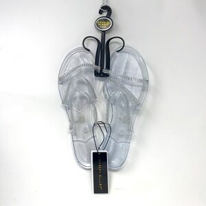 Charles Albert Rubber Sparkly Strappy Sandal, Women's Size XL 9/10 - Clear
